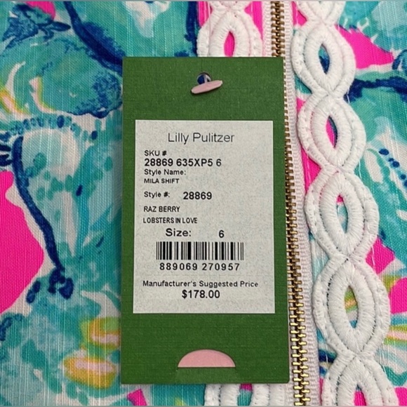 Holy Grail Hard to Find NWT Lilly Pulitzer Mila Shift Dress Raz Berry Lobsters - Picture 3 of 6